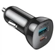 Зарядное устройство Choetech car USB-A/USB-C 20W QC3.0/PD black (TC0005-BK) - изображение 1