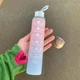 Спортивная бутылка для воды и напитков Gradient мотивационная бутылка со шкалой 300 мл, розовый с голубым (86729675) - изображение 2