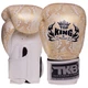 Перчатки боксерские кожаные TOP KING Super Snake TKBGSS-02 (размер 8 oz, Белый-золотой) - изображение 1