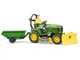 Набор игрушечный Садовый трактор John Deere с прицепом и фигуркой садовода, Bruder, 62104 - изображение 4