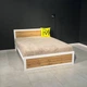 Кровать двуспальная с ламелями MebliRoMax Loft 160х200 Дуб Тахо /Белый (000082915) - изображение 1