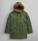 Парка Alpha Industries Men's Slim N-3B Parka Large, Олива (Olive) - зображення 1