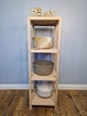 Стелаж (этажерка) 1150х360х360 мм WoodDecor из натурального дерева 4 полочки без покрытия - изображение 1