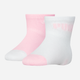 Набор детских носков хлопковых 2 пары для девочки Puma Baby Mini Cats Lifestyle Sock 93837702 15-18 р Белый/Розовый (8720245567817) - изображение 1