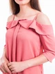 Сорочка ніжно-рожевого кольору з відкритими плечима BEBE PLUS 21179 S (38227S) Рожевий - зображення 3