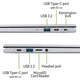 Acer Ноутбук Chromebook CB314-4H 14" FHD IPS, Intel i3-N305, 8GB, F512GB, UMA, ChromeOS, сріблястий - зображення 18