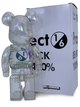 Статуетка Bearbrick x Project 1/6 x Clear Chrome White 400% 28 см Medicom Toy Голографічний - зображення 2