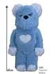 Статуетка Bearbrick x Valmuer Baby Blue 400% 28 см Medicom Toy Синій пухнастик - зображення 9