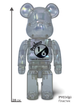 Статуетка Bearbrick x Project 1/6 x Clear Chrome White 400% 28 см Medicom Toy Голографічний - зображення 9