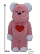 Статуетка Bearbrick x Valmuer Baby Pink 400% 28 см Medicom Toy Рожевий пухнастик - зображення 9