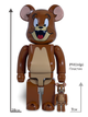 Статуетка Bearbrick x Tom and Jerry x Jerry 400% & 100% 28 см 7 см Medicom Toy Джерри Джинкс - зображення 9