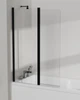 Стеклянная шторка для ванны AVKO Glass W436 Черный, двухсторонняя, каленое стекло Simply Glass, 60+40х140 см - изображение 2