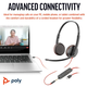 Дротова гарнітура Poly BlackWire C3225 USB-C HS Stereo 3.5mm Plug + USB-C/A Adapter Black (8X229A6) - зображення 3