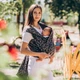 Слинг - шарф для детей с рождения жаккардовый Размер 8 (5,6 метра) серый Feathers - изображение 1