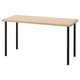 Письмовий стіл IKEA LAGKAPTEN / ADILS 140x60 см білений дуб/чорний (594.172.52) - изображение 1