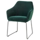 Стілець IKEA TOSSBERG метал чорний / оксамитовий зелений (205.182.33) - изображение 1
