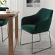 Стілець IKEA TOSSBERG метал чорний / оксамитовий зелений (205.182.33) - изображение 2