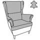 Крісло з спинкою IKEA STRANDMON Grann / Bomstad темно-коричневе (004.946.38) - изображение 2