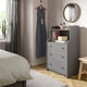 Комод з 3 шухлядами і полицею IKEA HAUGA сірий (204.569.04) - изображение 2