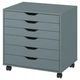 Комод на колесах IKEA ALEX сіро-бірюзовий (504.834.49) - зображення 1