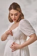 Платье для беременных и кормящих Юла Мама Amadeya M белый ( DR-24.053) - изображение 5
