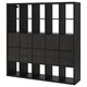 Стелаж з 10 вставками IKEA KALLAX 182х182 см чорно-коричневий (692.783.35) - изображение 1