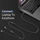 Кабель ESSAGER Monster Headphone Extension Cable Jack 3.5 мм Audio Aux Cable 3.5 мм Female Splitter Adapter 3 м (EYPY35-MYC0G) - изображение 4