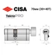 Циліндр CISA Astral Tekno PRO 70T (30*40T) нікель матовий 3 ключі - зображення 4