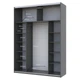 Шкаф купе Doros G-Caiser Графит Графит 1 ДСП / 1 стекло / 3 части 180х60х240 (42005090) - изображение 3