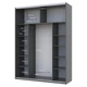 Шкаф купе Doros G-Caiser Графит 2 Зеркала 180х60х240 (42005012) - изображение 3