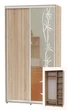 Шкаф-купе двухдверный Алекса 110*45*230 Дуб Сонома ДСП/Зеркало с пескоструйным рисунком - изображение 1