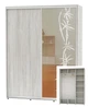 Шкаф-купе двухдверный Алекса 180*45*230 Сосна Натти ДСП/Зеркало с пескоструйным рисунком - изображение 1
