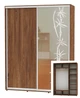 Шкаф-купе двухдверный Алекса 180*45*230 Дуб винтаж ДСП/Зеркало с пескоструйным рисунком - изображение 1