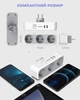 Мережевий фільтр розгалужувач трійник 3 євро розетки + 2 USB-A Tessan 3600W/16A Білий - зображення 6