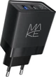 Мережевий зарядний пристрій Make 18 W QC3.0 + 2.4 A Black (MCW-322QBK) - зображення 1