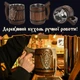 Кухоль для пива з латунним шильдом Лицар Teslyar з дерева темний 600 мл (BM0012) - зображення 5