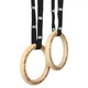 Кільця гімнастичні для Кросфіту WOODEN GYM RINGS EZOUS (стрічки-поліестер (PL), р-р 5,8м х 3,8см, кільця-дерев'яні, d-32мм, вага кілець 700 гр. пара) (E-02) - изображение 2