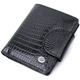 Кошелек для женщин среднего размера из натуральной кожи кожи ST Leather 22686 черный - изображение 1