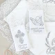 Крижма махрова з вишивкою Family Tradition для хлопчика 100х100 см + торбинки для волосся та хрестика білий Збережи моє дитя - зображення 4