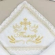 Крыжма из муслина для мальчика Family Tradition с подкладкой и вышивкой 100х100 см белая Добрая судьба - изображение 3