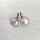Сережки Hand Made черненные с кристаллами Swarovski цвета Light Rose Shimmer - изображение 1