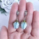 Серьги Hand Made с бутонами роз из муранского стекла бело-голубого оттенка - изображение 2