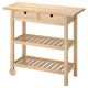 Кухонний стіл-візок IKEA FORHOJA 100х43 см береза (800.359.20) - зображення 1
