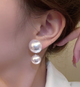 Большие серьги жемчужины белые бижутерия Fashion Jewelry (II) 32518 - изображение 3