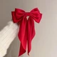 Бант заколка-автомат бантик червоний (21*35 см) велика атласна шпилька для волосся з великим бантом в корейському стилі Лоліта - зображення 1