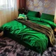 Постельное белье хлопковое Однотонна 2 Двуспальное 180 x 220 Бязь Зеленое 50 х 70 - изображение 4