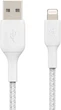 Кабель Belkin USB-A - Lightning, BRAIDED, 1m, white (CAA002BT1MWH) - зображення 2