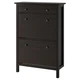 Тумба для взуття на 2 відділення IKEA HEMNES 89х30х127 см чорно-коричнева (402.169.08) - зображення 1