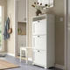 Тумба для взуття на 3 відділення IKEA BRUSALI 61х30х130 см біла (804.803.93) - зображення 2