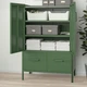 Шафа з дверцятами та ящиками IKEA IDASEN 80х47х119 см темно-зелена (904.963.98) - изображение 7
